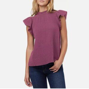 NWOT Joe's Jeans Gauzy Flutter Sleeve Mock-Neck Top (Small)